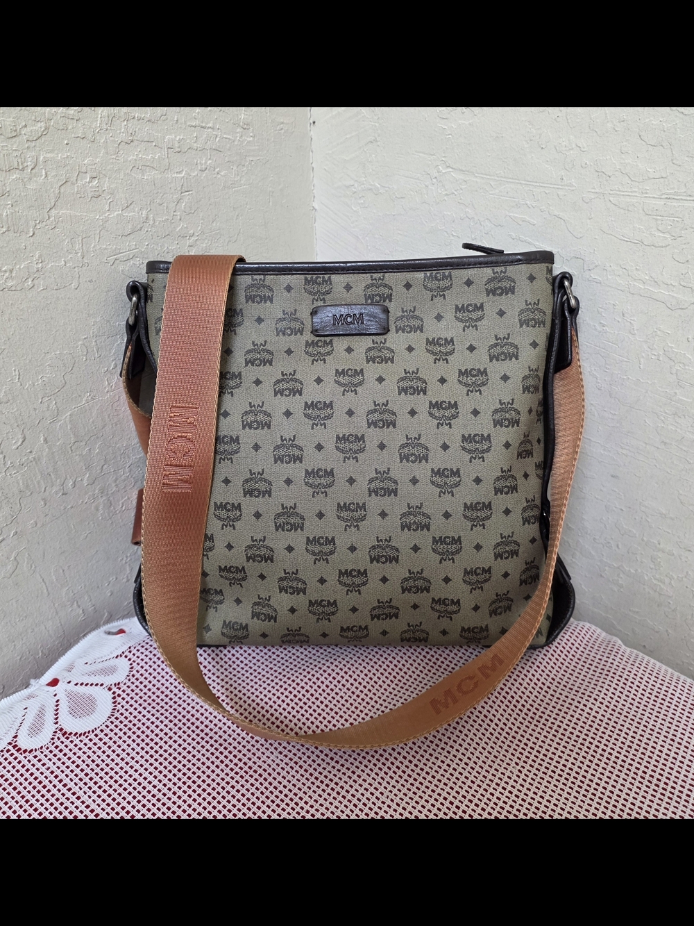 MCM Monogram For Men Or Women Crossbody Bag AUTHENTIC